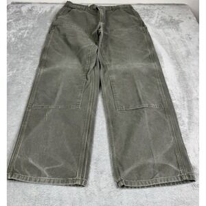 Carhartt Double Knee Washed Duck Carpenter Pants Men's Size 36x30 Green